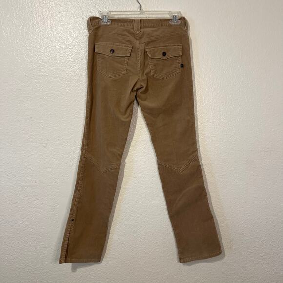 Abercrombie & Fitch Y2K Tan Slit Hem Flap Pockets Bootcut Corduroy Pants Sz 2 - Picture 2 of 8